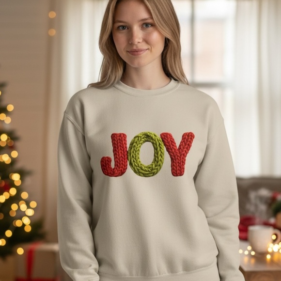 Joy Sweatshirt Faux Yarn simple but pretty Pink S M L XL XXL Soft realistic 3D - Picture 2 of 12